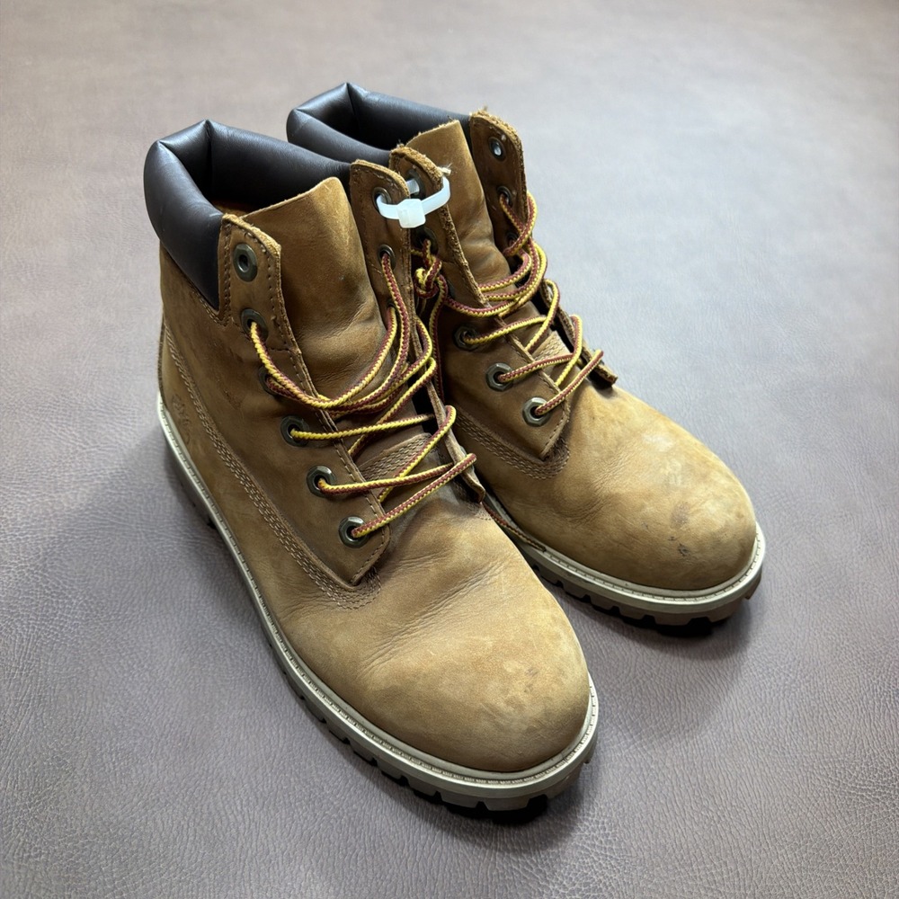 Timberland Boots Boys Size 5.5 Junior Y Premium 6 Inch Wheat Leather 200 Gram